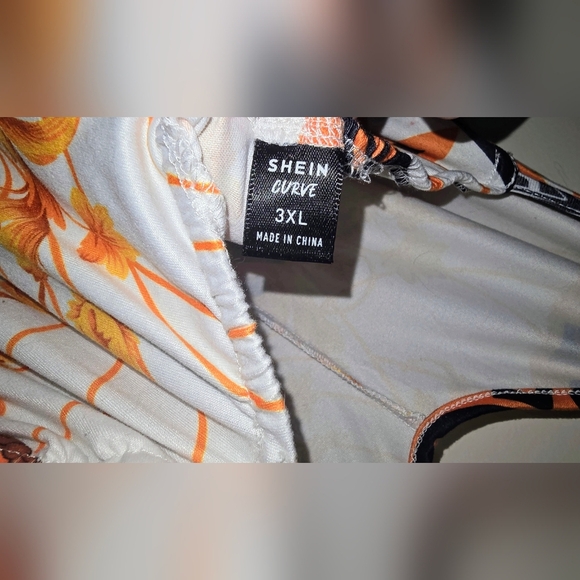 Orange and Black Plus Size Patterned Jumpsuit - 3X/18 - Picture 4 of 7